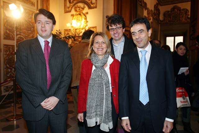 Presidente Matteo Renzi, Sottosegretario alla Solidariet Sociale Cristina De Luca, Roberto Cociancich e Vice dir. generale di Confindustria Luigi Mastrobuono