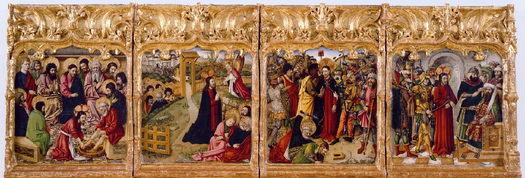 Ioan Reixach (documentato dal 1431 al 1486) – Retablo con scene della Passione di Cristo - Tempera e olio su tavola- Valencia Museo De Bellas Artes