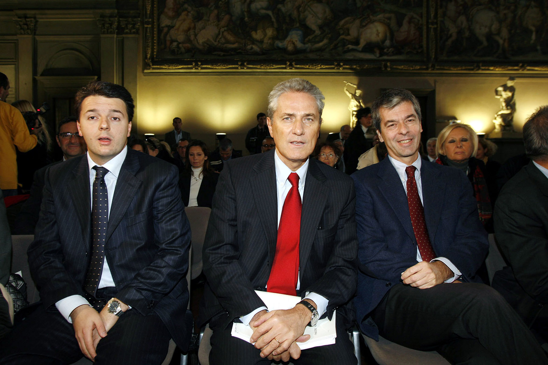 Presidente Matteo Renzi,Ministro Francesco Rutelli e Sindaco Leonardo Domenici