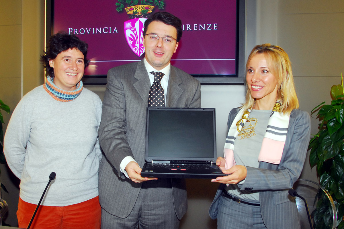 Assessore Stefania Saccardi,  Presidente Matteo Renzi, Dott.ssa Lucia Aleotti