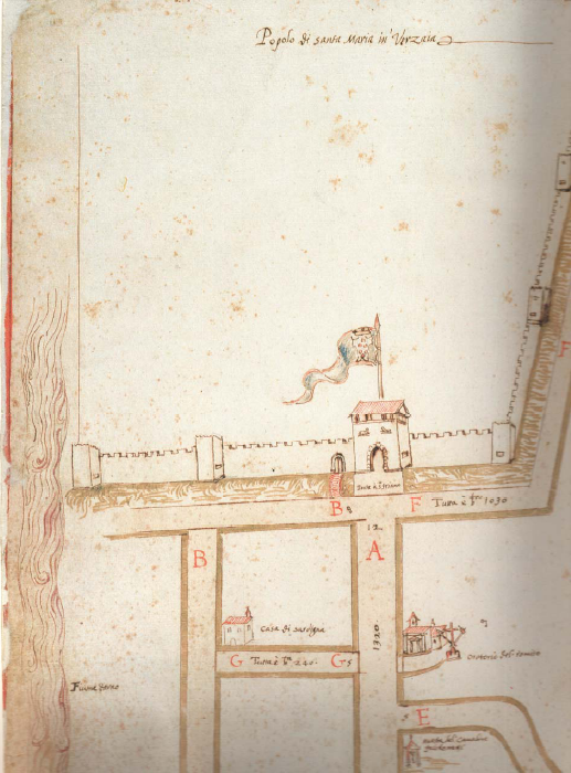 La Mappa dei Capitani di Parte Guelfa con un dettaglio dellArno vicino a Porta San Frediano (Firenze) 