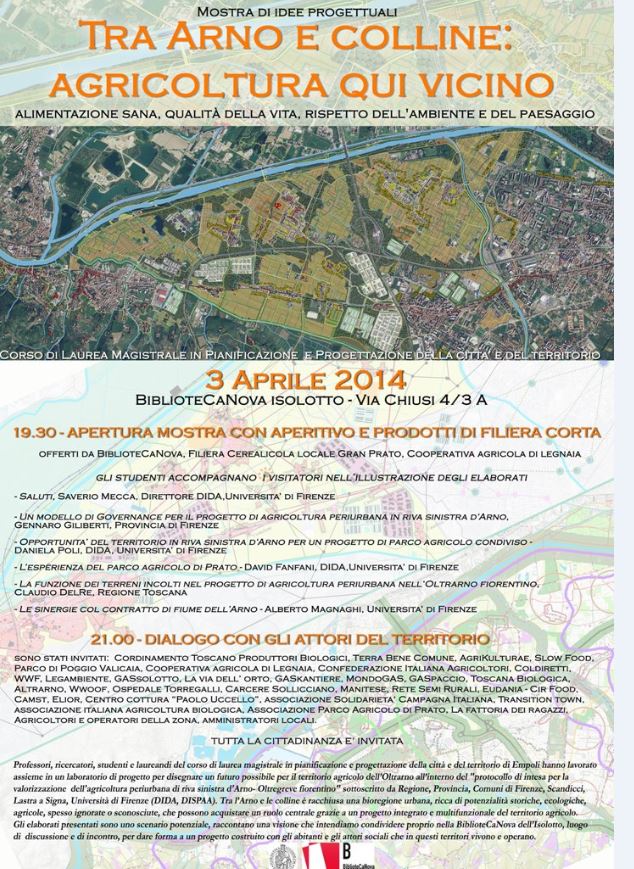 Manifesto della Mostra 'Tra Arno e colline: agricoltura qui vicino'