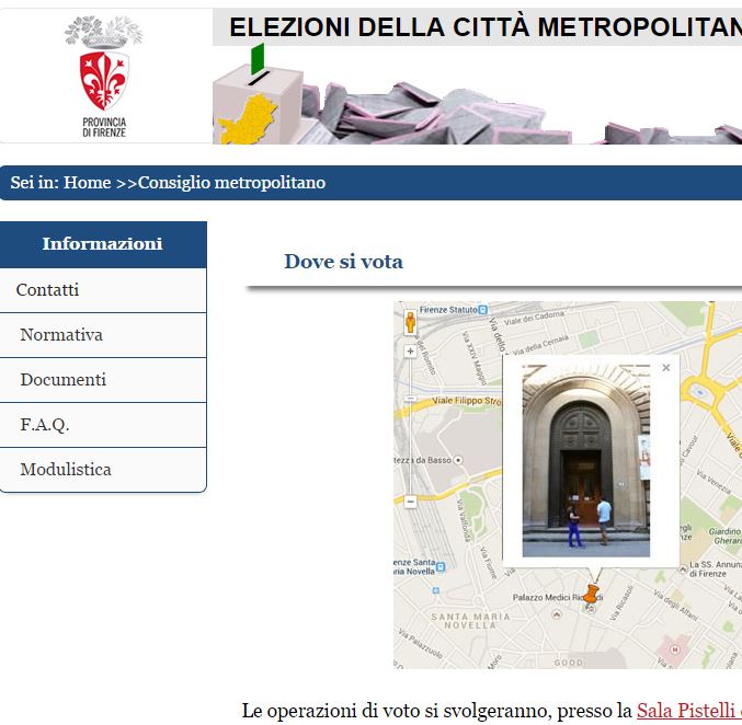 Mappa interattiva del seggio delle elezioni metropolitane