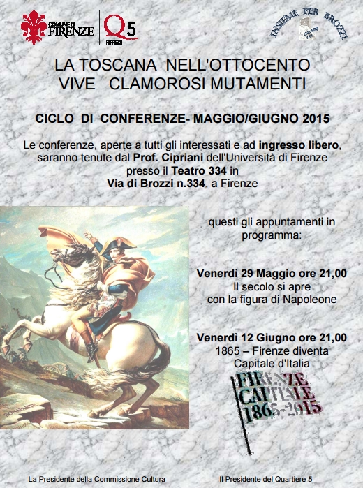 Manifesto delle conferenze sulla Toscana nell'Ottocento a Brozzi
