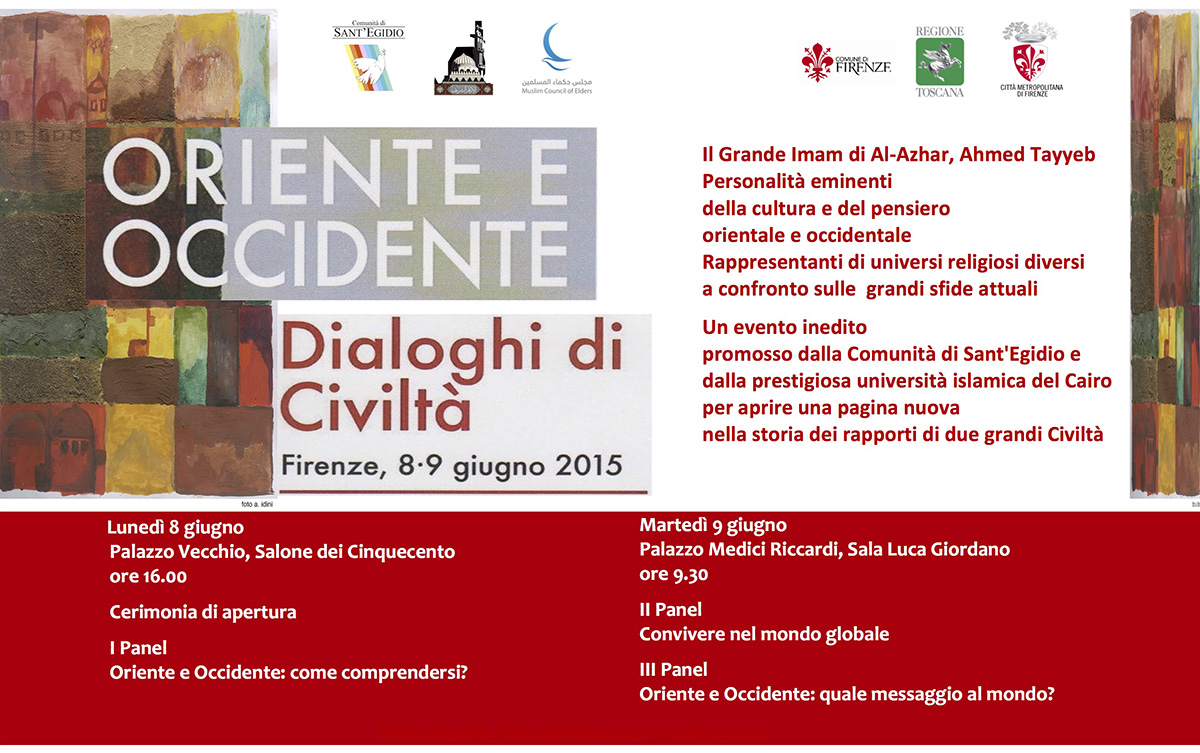 'Oriente e Occidente. Dialoghi di Civilt: a Firenze l'8 e 8 giugno 2015