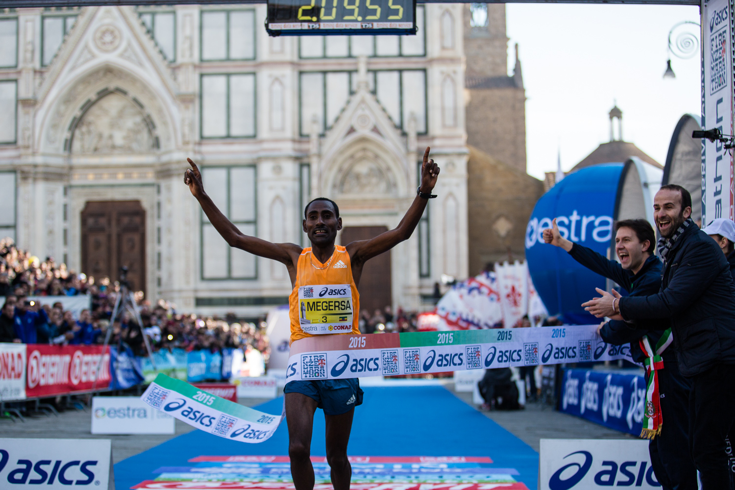 arrivo della Firenze Marathon 2015