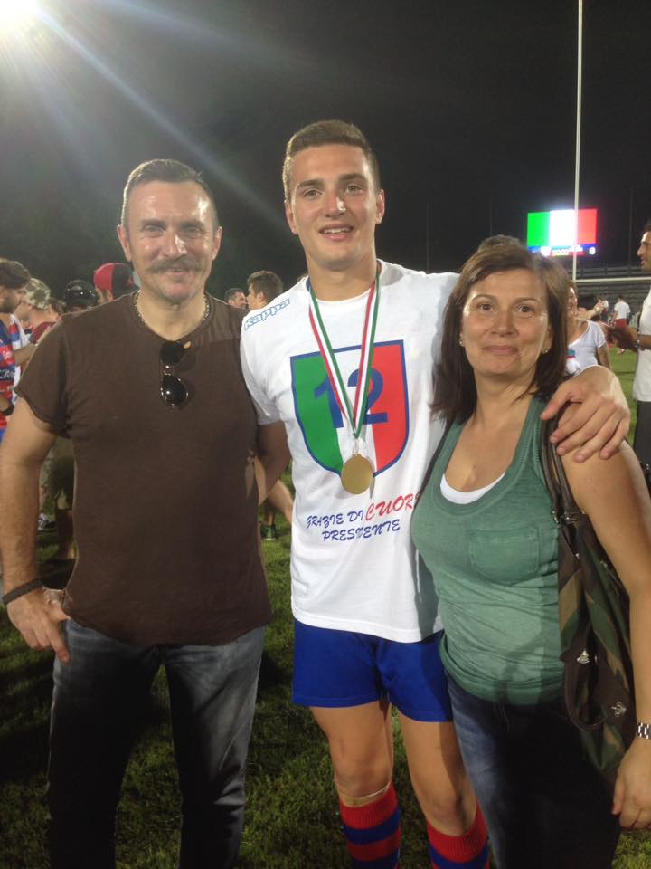 Leonardo Mannelli con i genitori 