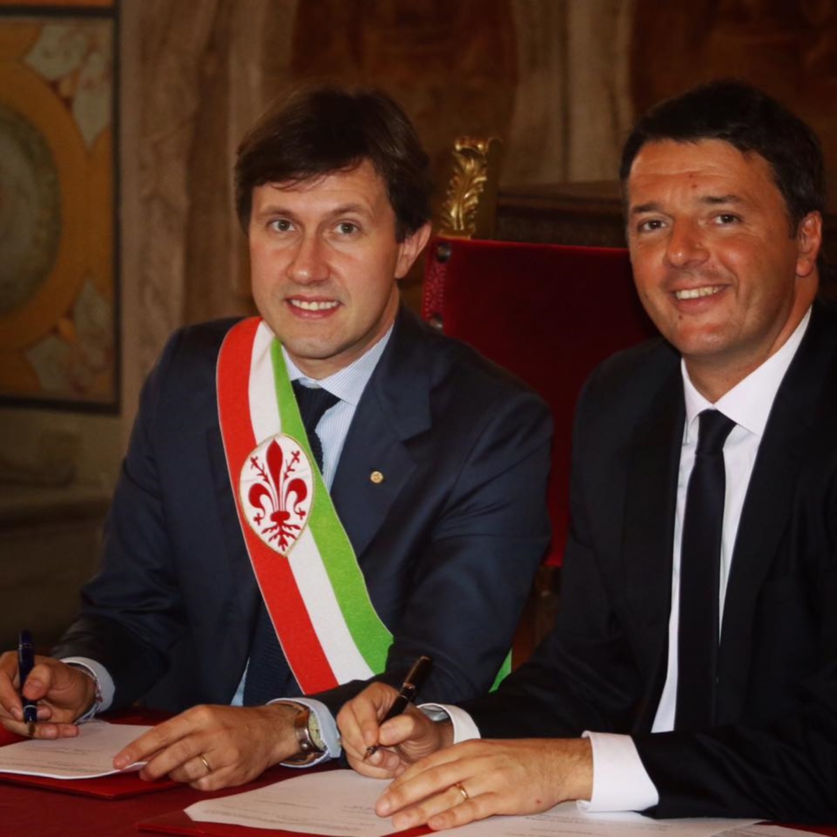  	Siglato il patto per Firenze - Sindaco Dario Nardella Presidente del Consiglio Matteo Renzi (Fonte Foto Facebook Dario Nardella)