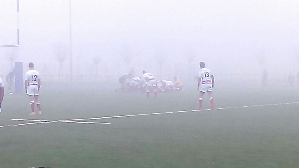 Una fase della partita con la nebbia (Fonte Foto Firenze Rugby 1931)
