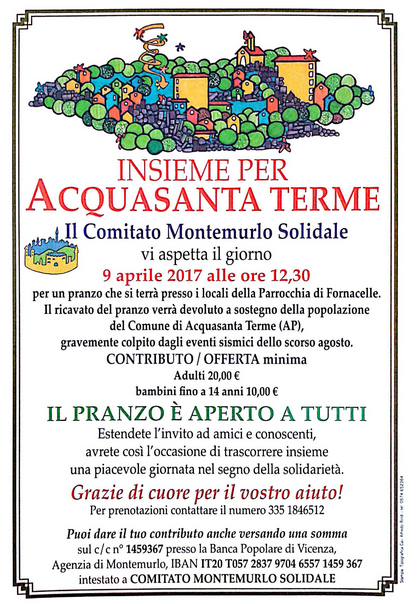 Locandina iniziativa 'Insieme per Acquasanta Terme'