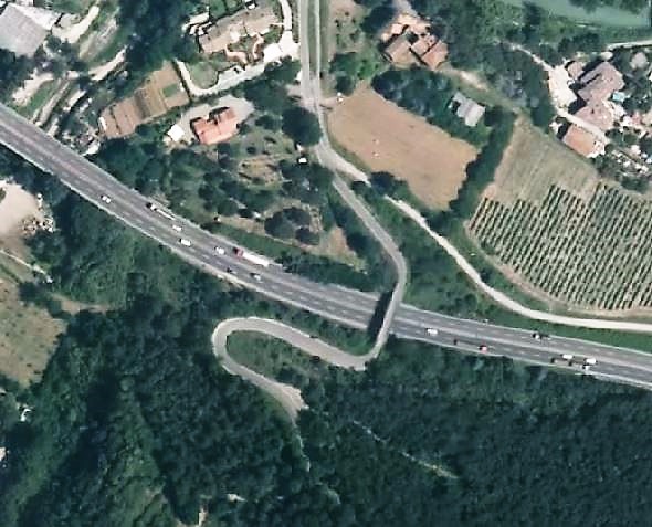 Particolare del tratto della Fi-Pi-Li tra Montelupo e Ginestra Fiorentina (Foto Sit della Città Metropolitana di Firenze)