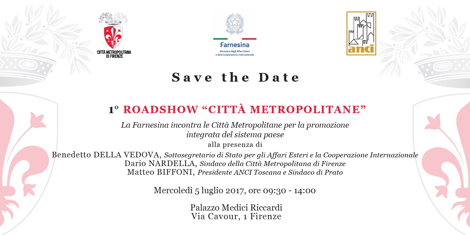 L'invito-save the date per il Primo Roadshow 'Citt Metropolitane'