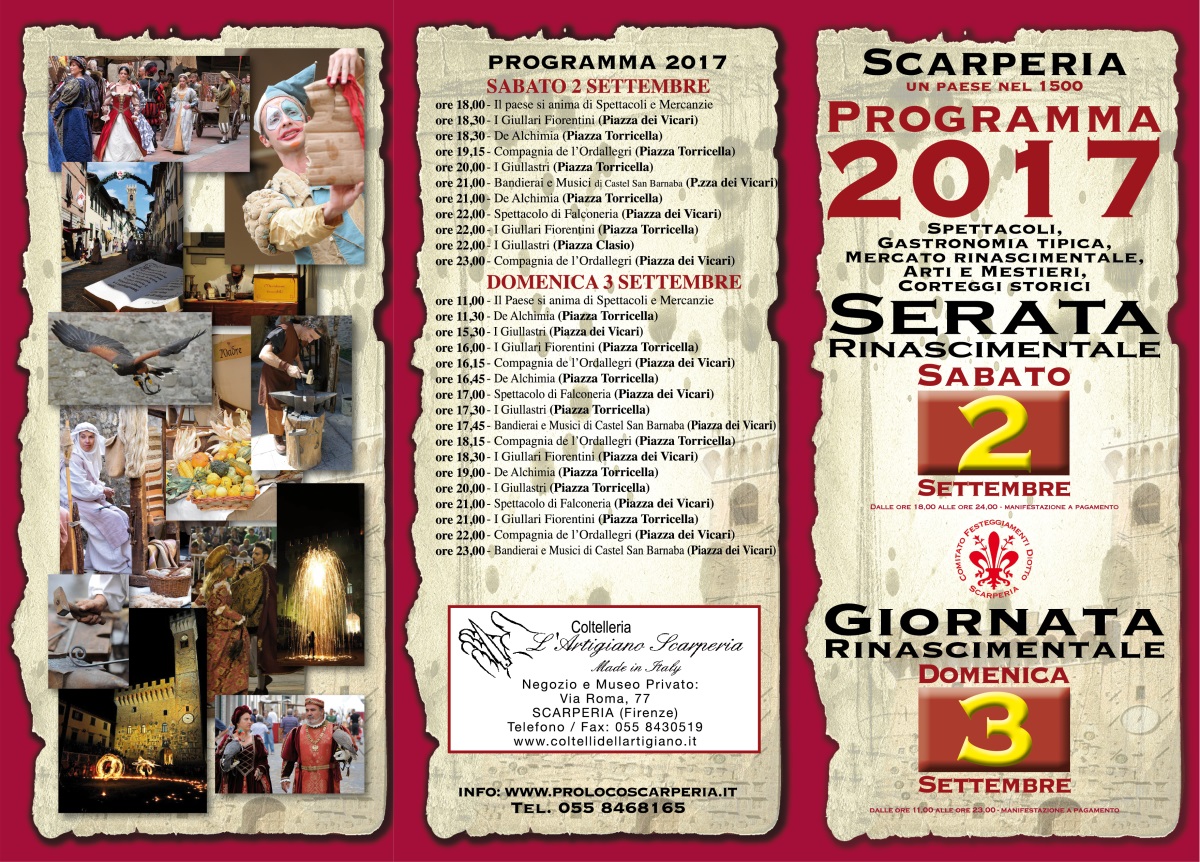 Programma Giornate rinascimentali a Scarperia 
