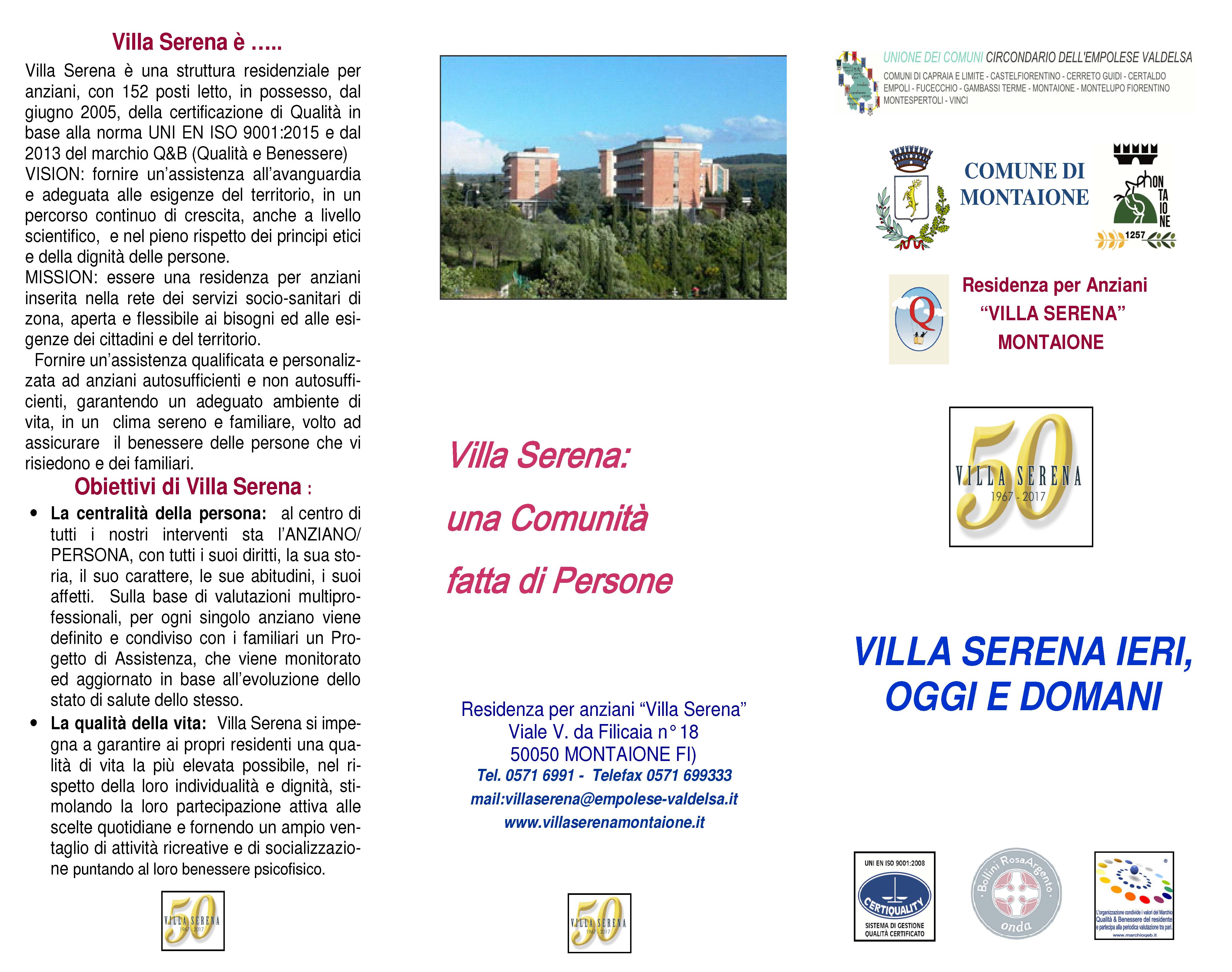 Brochure  cinquantesimo   Villa Serena 