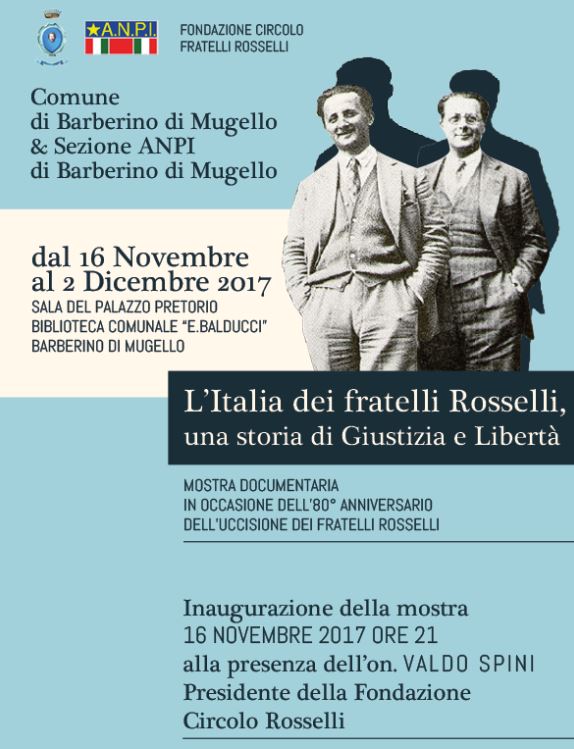 Locandina della mostra 'L'Italia dei fratelli Rosselli'