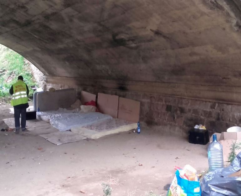 Accampamento sotto unponte del Mugnone