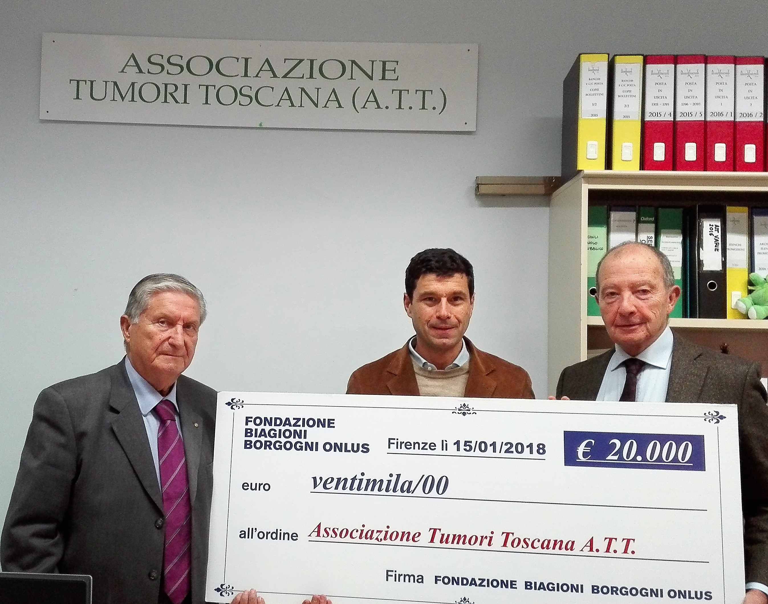 La Fondazione Biagioni Borgogni Onlus dona 20 mila Euro all’A.T.T