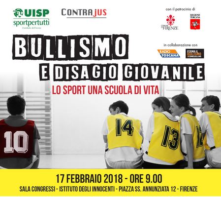 Locandina convegno 'Bullismo e disagio giovanile: lo sport una scuola di vita'