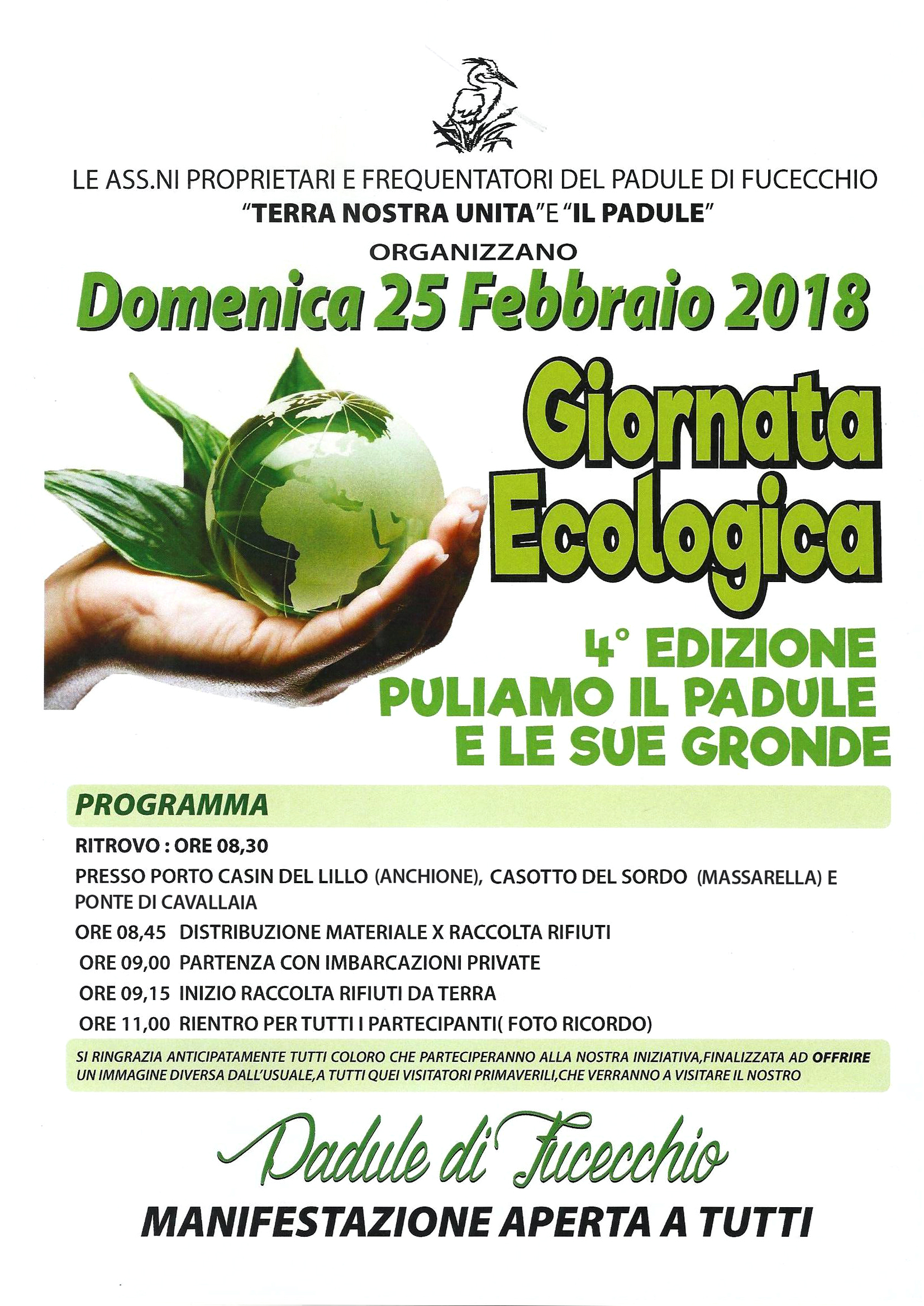 Locandina Giornata Ecologica a Fucecchio 