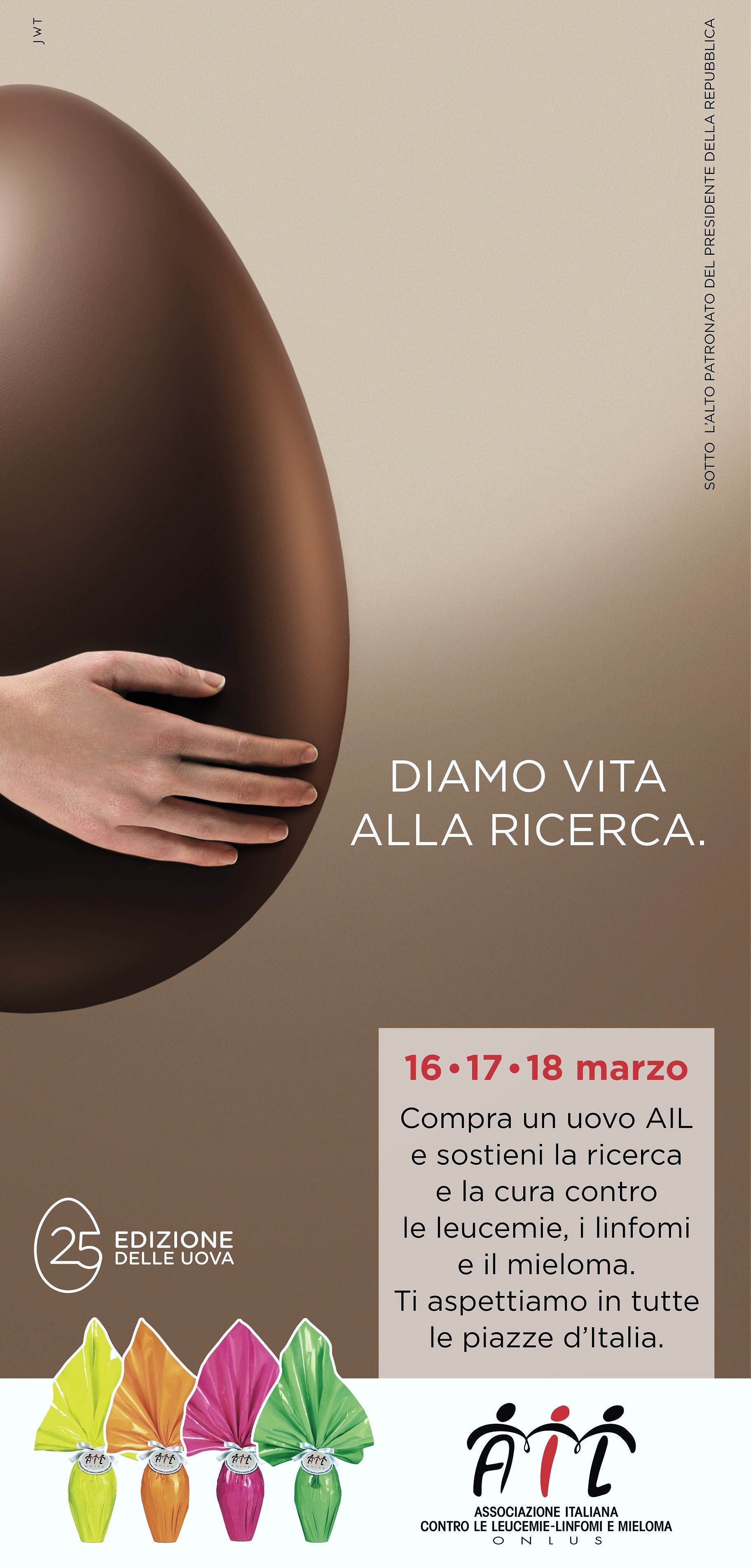 Locandina  25° edizione della Campagna Uova di Pasqua AIL 