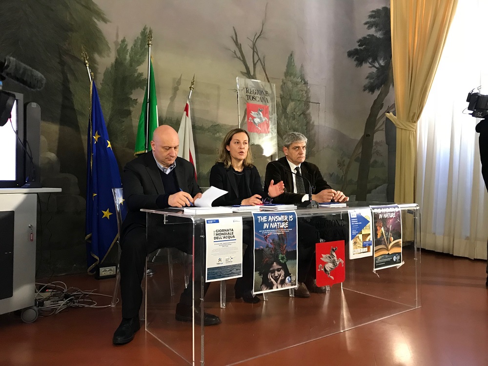 Giornata Mondiale Acqua 2018 Presidente Vannoni, Ass. Fratoni, Presidente Perini (1)