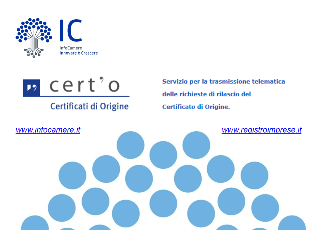Locandina Evento Camera di Commercio - Certificati di origine telematici