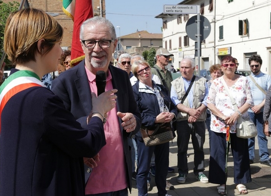 25 aprile a Empoli, il sindaco Barnini con ValerioChiarini