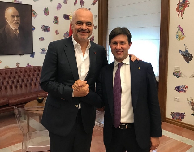 Il sindaco Dario Nardella con il premier dell’Albania Edi Rama