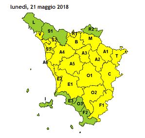 Rischio temporali sulla Toscana lunedi' 21 maggio
