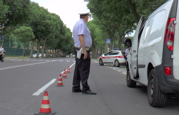 Posto di blocco della Polizia Municipale di Firenze