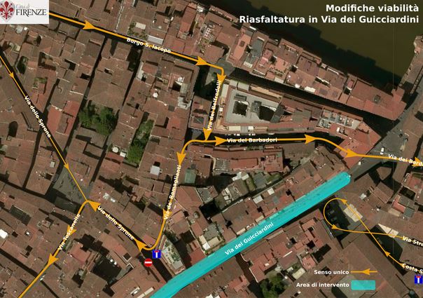Modifiche alla viabilita' per la riasfaltatura di via Guicciardini