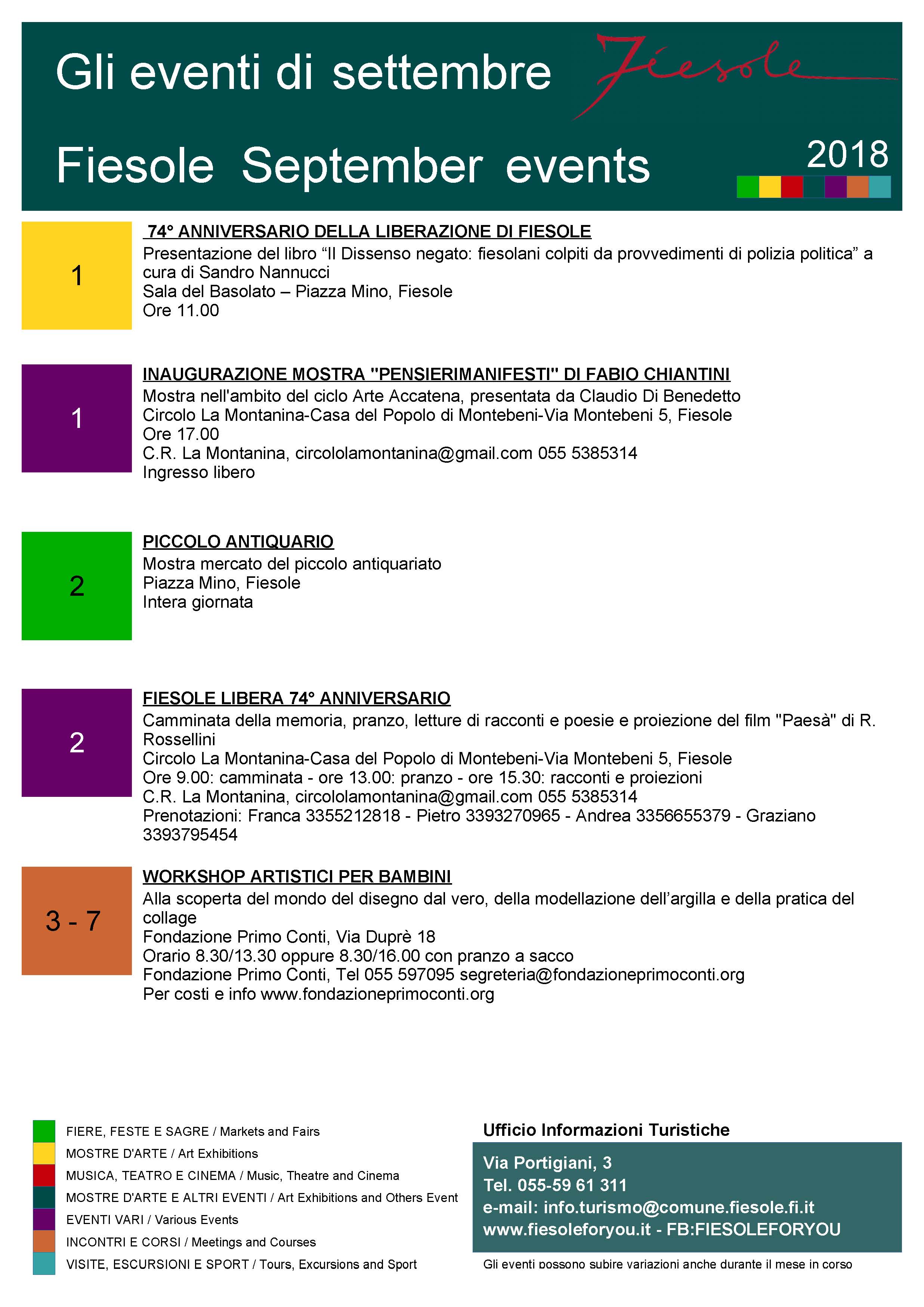 Programma eventi Fiesole