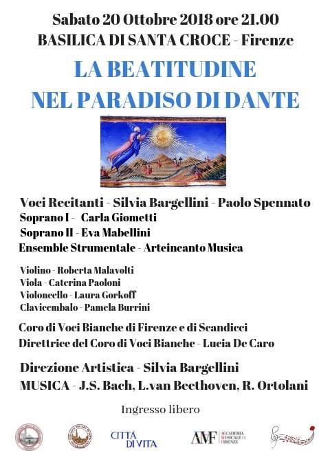 'La Beatitudine nel Paradiso di Dante', spettacolo in Santa Croce