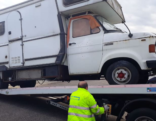 La rimozione del camper