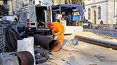 Intervento urgente di Publiacqua in via Nazionale (foto Antonello Serino, Ufficio Stampa - Redazione di Met)