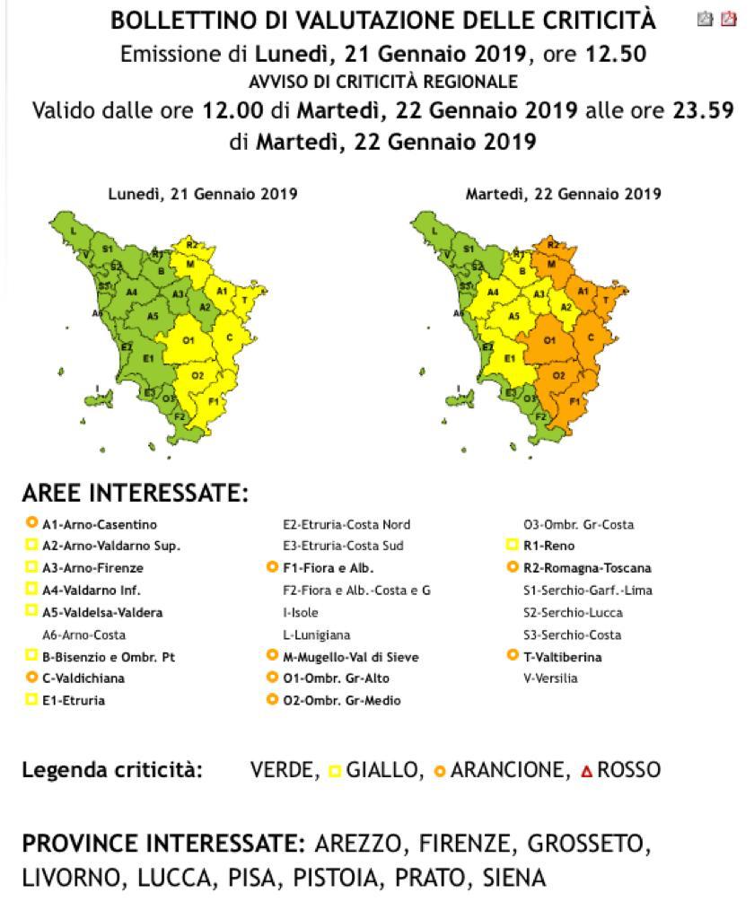 Firenze. Codice giallo per rischio neve