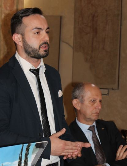 Giacomo Cucini con l'assessore regionale al turismo Stefano Ciuoffo a Certaldo nel 2016 per Welcome - foto IMG