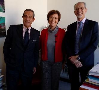 Da sinistra, il presidente UIA Coggiatti, la direttrice del Dipartimento Giunti e il direttore del comitato di gestione Mastellone