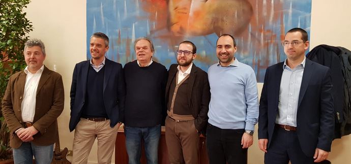 Da sinistra Armando Miniati, Cristiano Agostini, , il sindaco Lorenzini, Simone Barni, Simone Calamai, Francesco Criscione
