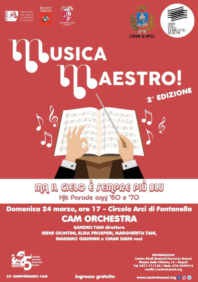 La locandina del concerto ‘Musica Maestro’ ( immagine da comunicato)