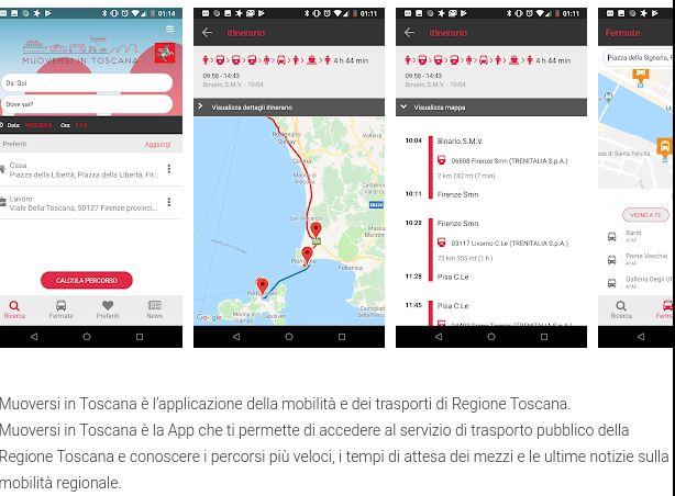 "Muoversi in Toscana" la app nella sua veste rinnovata (immagine da comunicato RT)