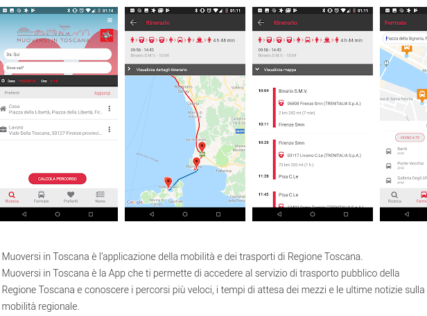 &quot;Muoversi in Toscana&quot; la app nella sua veste rinnovata (immagine da comunicato RT)
