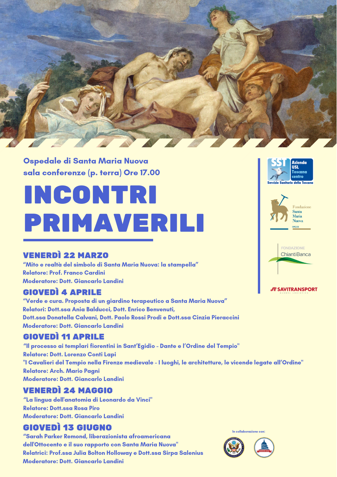 Locandina Incontri Primaverili al Santa Maria Nuova di Firenze