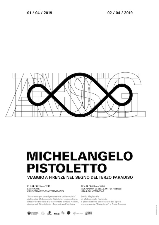 Locandina evento Michelangelo Pistoletto a Firenze 