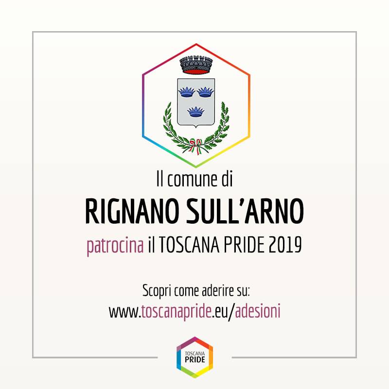 Patrocinio del Comune di Rignano sull'Arno al Toscana Pride 2019 (immagine da comunicato)