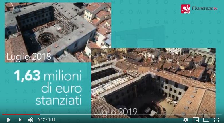 Immagine dal video di Florence TV sui lavori a Sant'Orsola