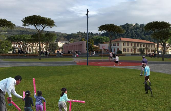 Rendering del nuovo parco urbano di Montemurlo