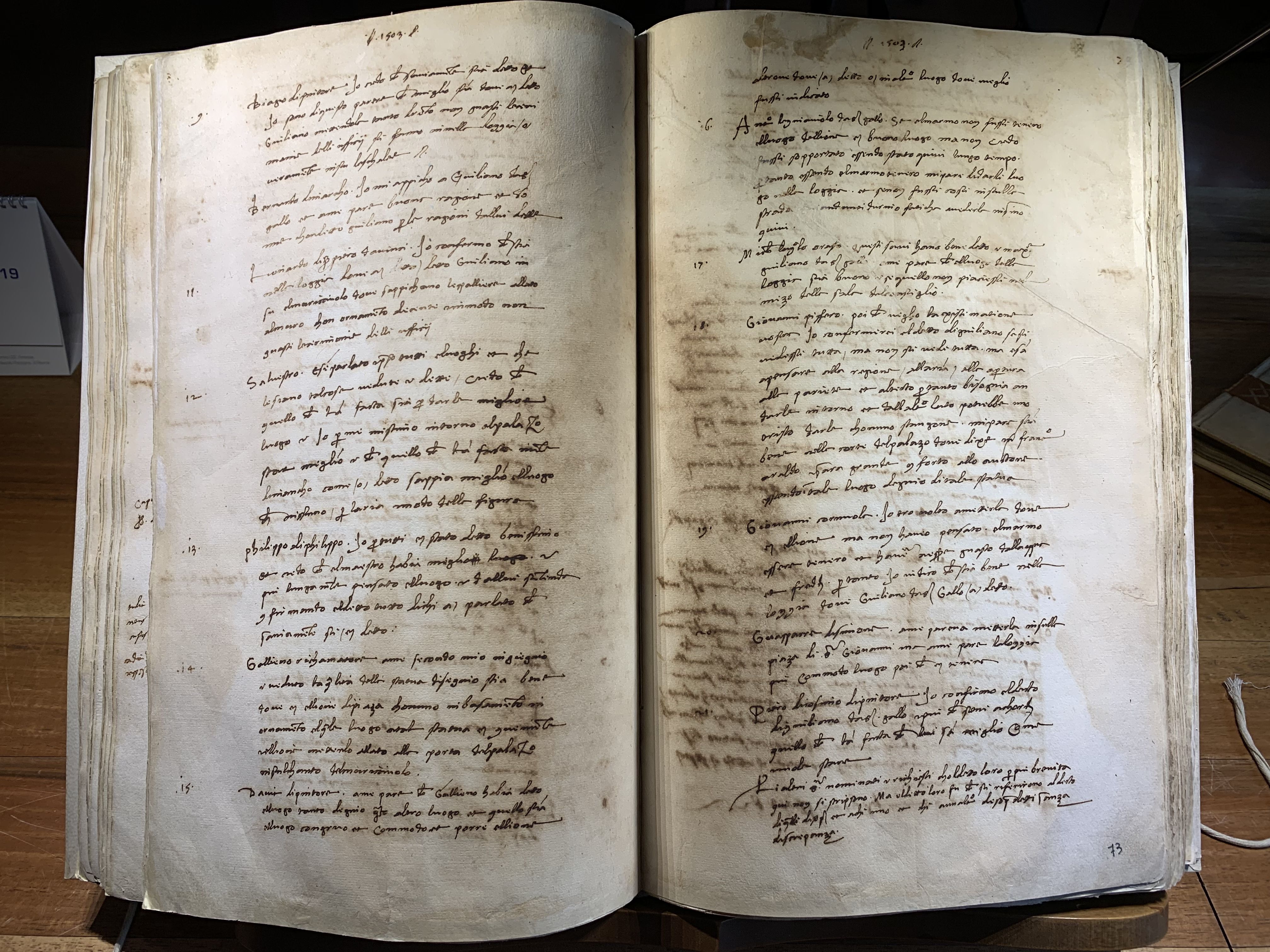 Verbale riunione 25 gennaio 1504 - archivio dell'Opera di S.Maria del Fiore (foto da comunicato)