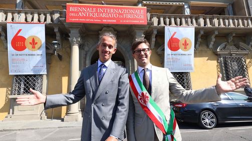 Moretti e Nardella davanti a Palazzo Corsini