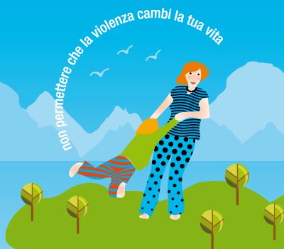 Materiale contro la violenza distribuito dal Comune di Calenzano